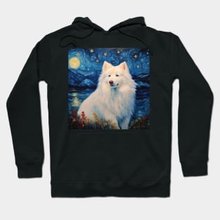 Samoyed on The Lake Painting Hoodie